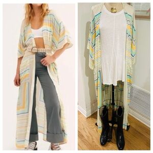 Rare Free People Striped Kimono Duster, One Size